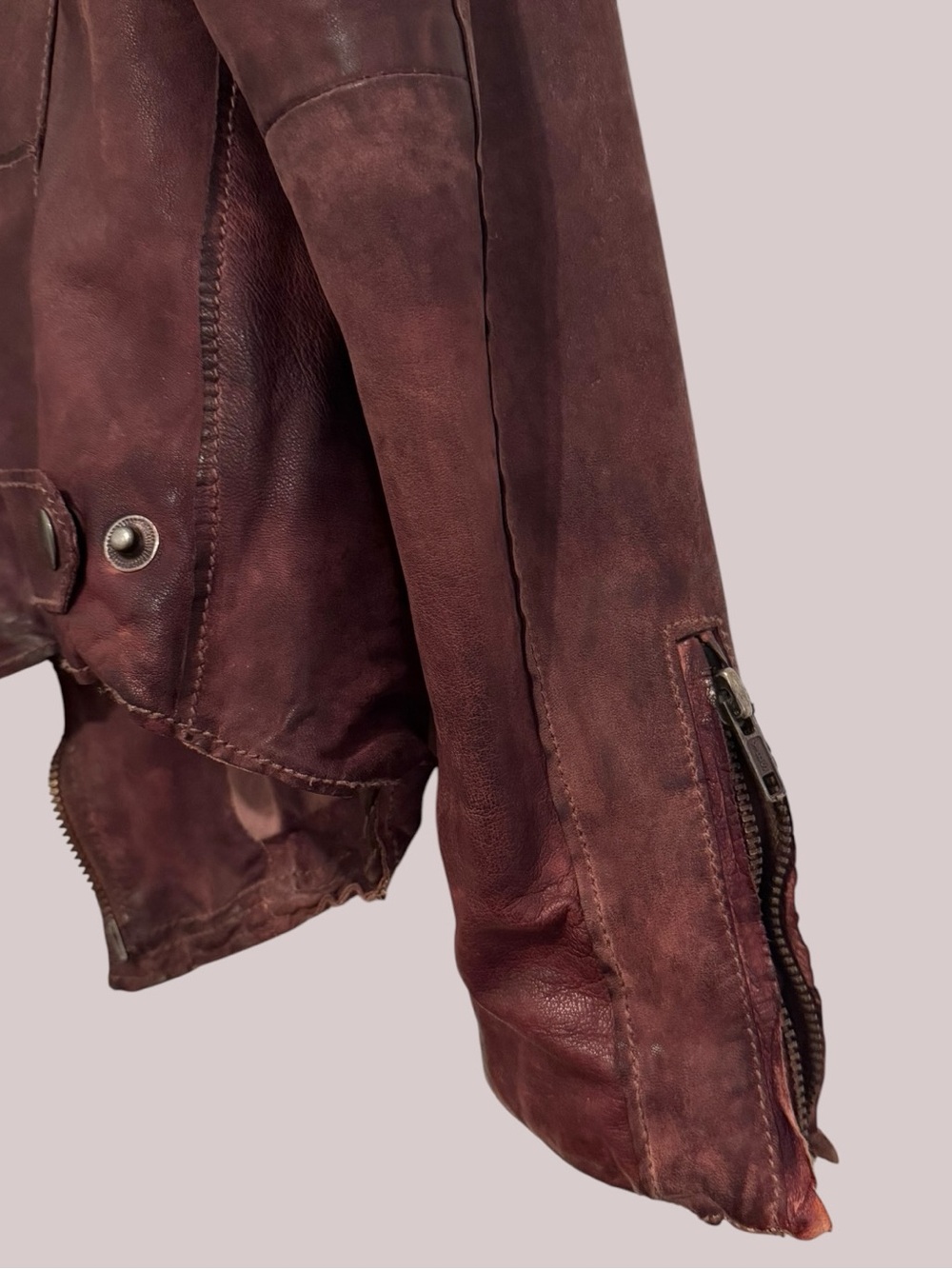 Gorgeous MUUBAA lamb leather Distressed moto jacket in the rare Chestnut - Picture 10 of 16